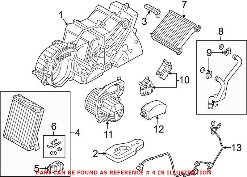 VW A/C Evaporator Core – Rear 3QF820102