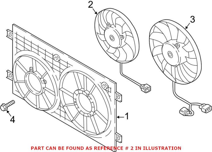 Engine Cooling Fan Motor – Passenger Side