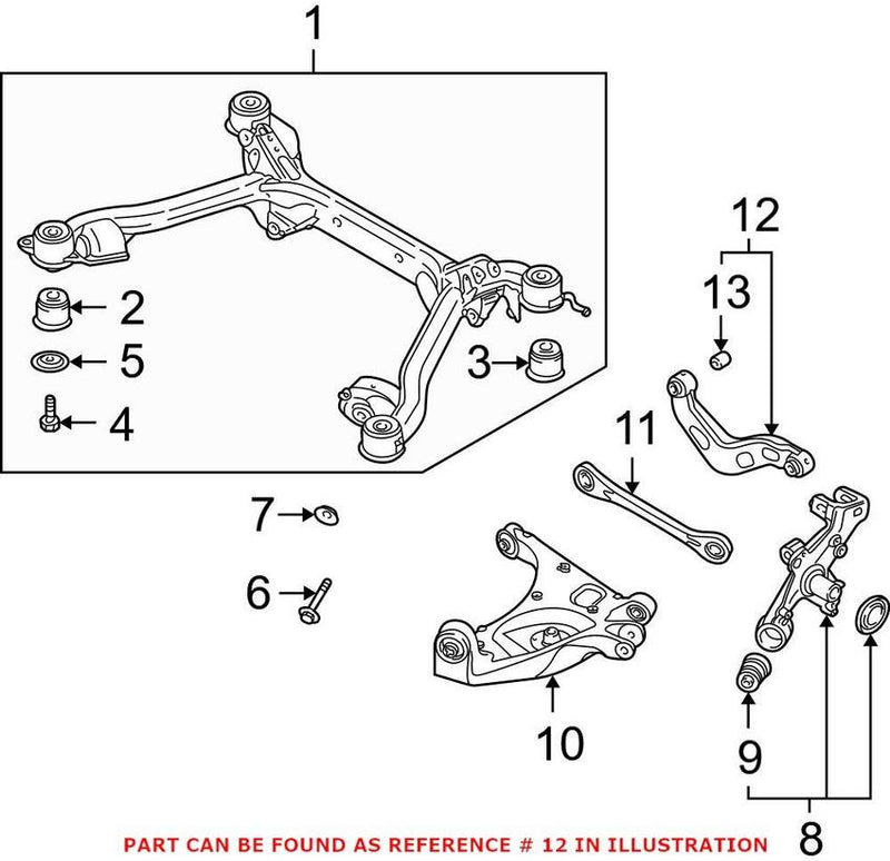 Genuine VW/Audi Suspension Control Arm – Rear Driver Side Upper 3R0505323