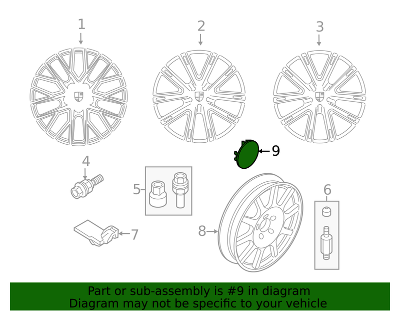 Genuine Porsche parts diagram