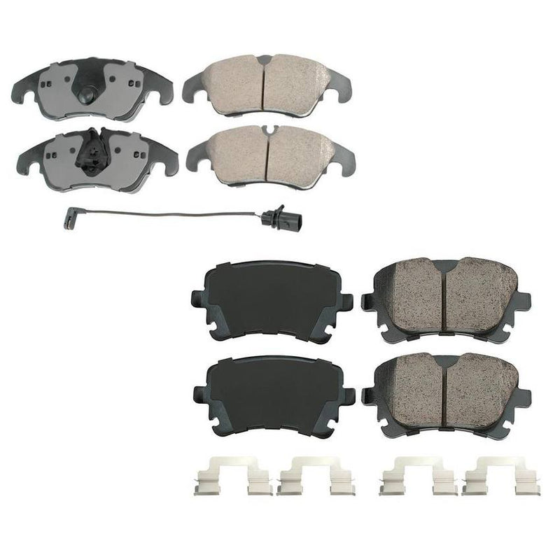 Audi Disc Brake Pad Set Kit – Front and Rear (Ceramic) (EURO) 8R0698151A – Akebono Euro Ultra-Premium 4096964KIT