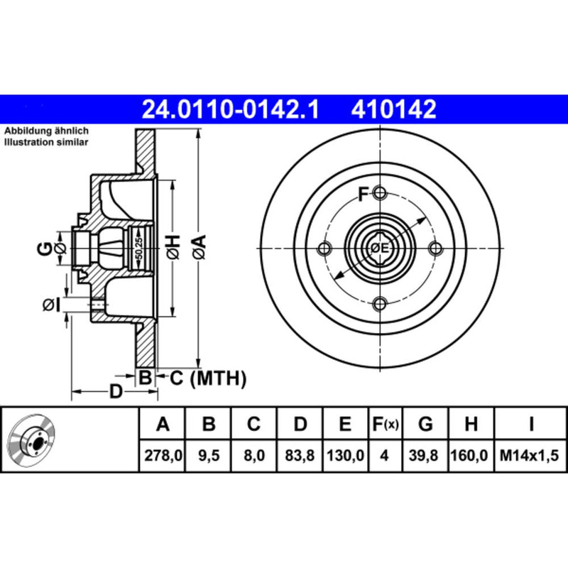 Ate Brake Disc 410142