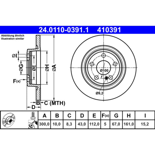 ATE COATED Brake Disc - 410391
