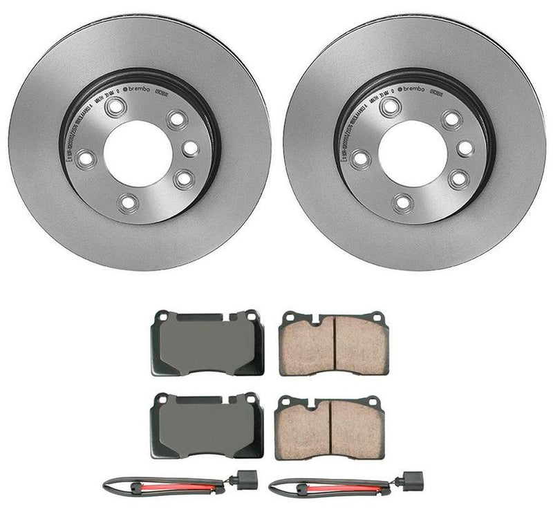 VW Disc Brake Pad and Rotor Kit – Front (330mm) (Ceramic) (EURO) 7P6698151F – Akebono Euro Ultra-Premium 4116052KIT