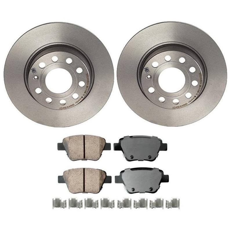 Audi VW Disc Brake Pad and Rotor Kit – Rear (272mm) (Ceramic) (EURO) 5Q0615601D – Akebono Euro Ultra-Premium 4119640KIT