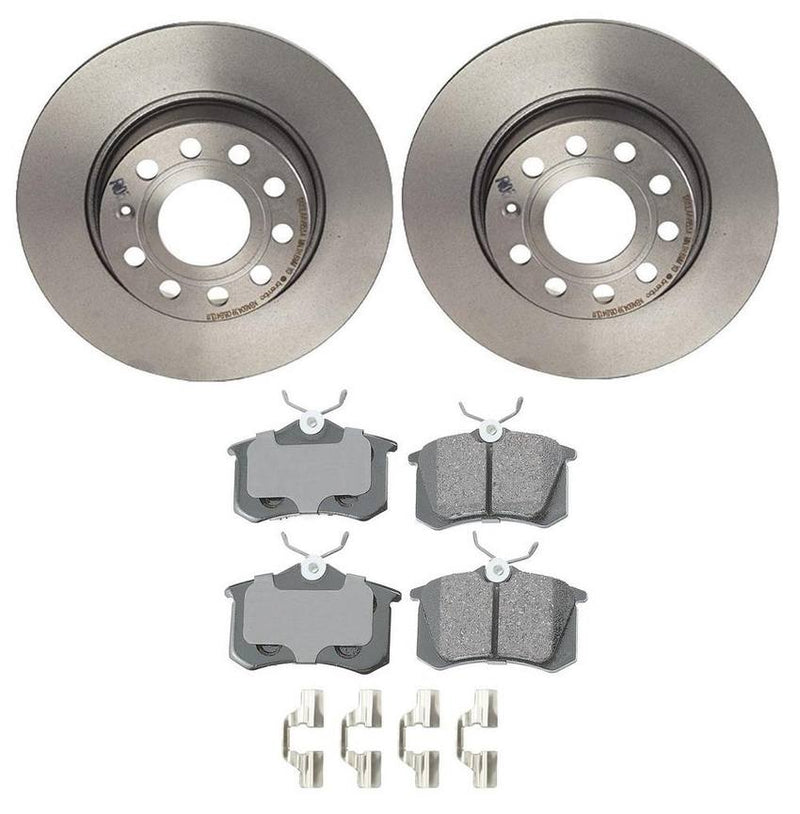 VW Disc Brake Pad and Rotor Kit – Rear (272mm) (Ceramic) (EURO) 8E0698451L – Akebono Euro Ultra-Premium 4119833KIT