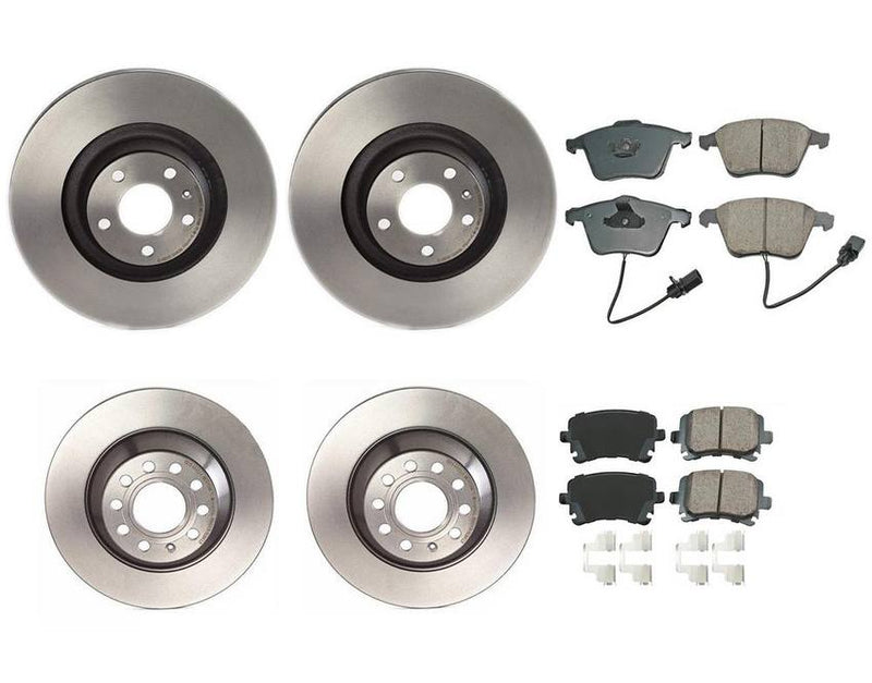 Audi Disc Brake Pad and Rotor Kit – Front and Rear (347mm/302mm) (Ceramic) (EURO) 8E0698451J – Akebono Euro Ultra-Premium 4122499KIT