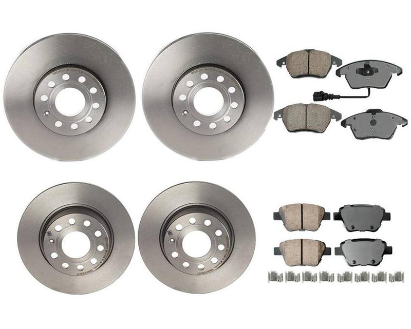 VW Disc Brake Pad and Rotor Kit – Front and Rear (288mm/272mm) (Ceramic) (EURO) 8J0698151C – Akebono Euro Ultra-Premium 4122524KIT