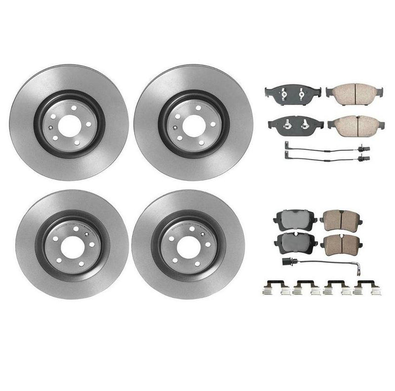 Audi Disc Brake Pad and Rotor Kit – Front and Rear (356mm/330mm) (Ceramic) (EURO) 8W0615601E – Akebono Euro Ultra-Premium 4122670KIT