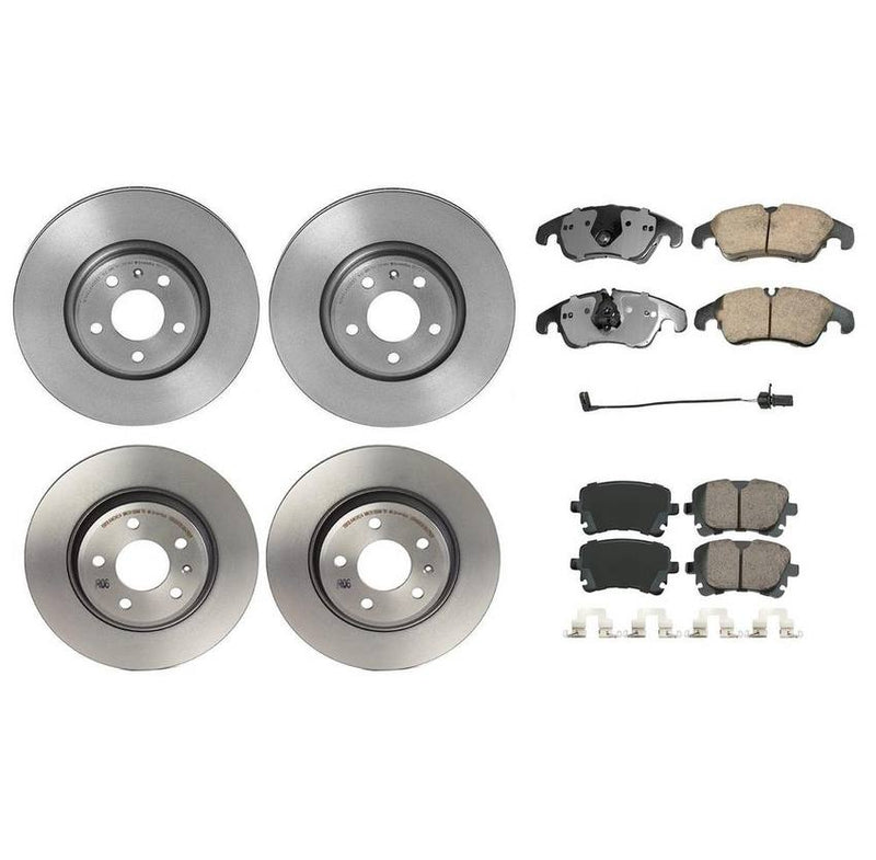 Audi Disc Brake Pad and Rotor Kit – Front and Rear (320mm/300mm) (Ceramic) (EURO) 8R0615301F – Akebono Euro Ultra-Premium 4122671KIT