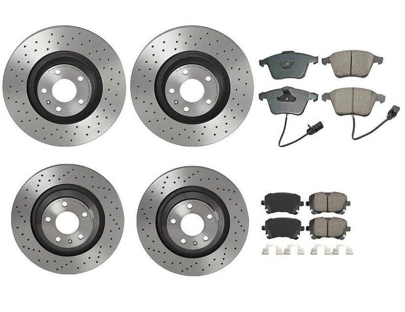 Audi Disc Brake Pad and Rotor Kit – Front and Rear (347mm/330mm) (Xtra) (Ceramic) (EURO) 8K0698451G – Akebono Euro Ultra-Premium 4122727KIT