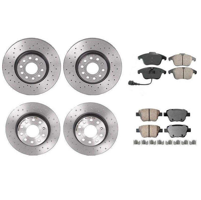 VW Disc Brake Pad and Rotor Kit – Front and Rear (312mm/272mm) (Xtra) (Ceramic) (EURO) 5Q0615601D – Akebono Euro Ultra-Premium 4122728KIT