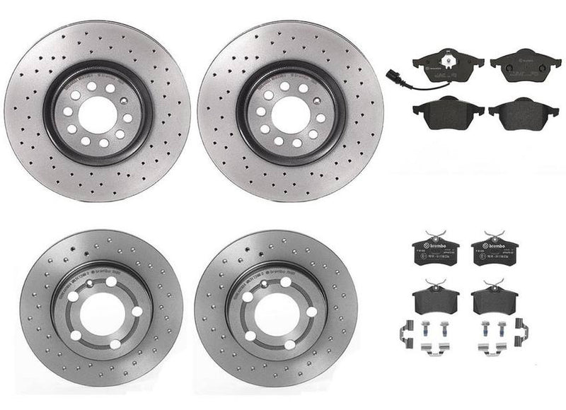 Brembo Brake Pads and Rotors Kit – Front and Rear (312mm/239mm) (Low-Met)