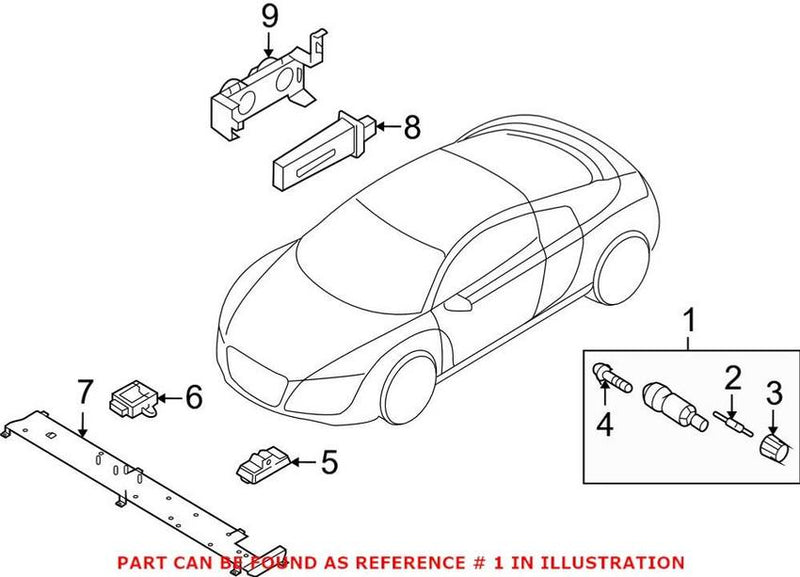 Genuine VW/Audi Tire Pressure Monitoring System Sensor Valve Assembly 420601361A