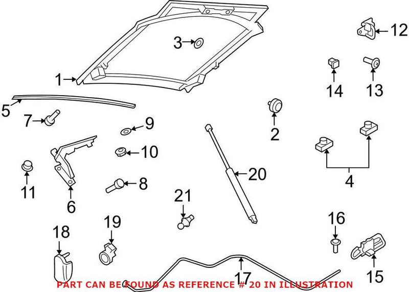 Genuine VW/Audi Hatch Lift Support 420827552