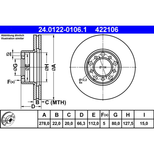ATE Brake Disc - 422106