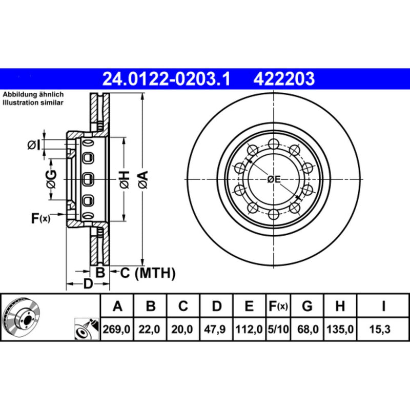 Ate Brake Disc 422203