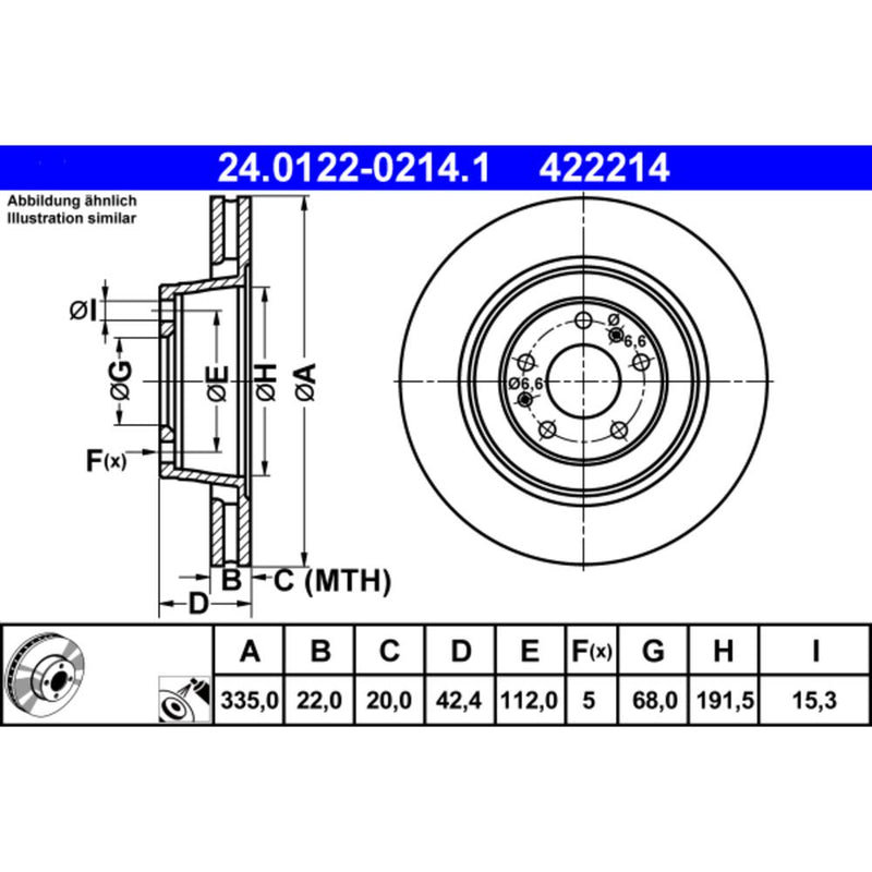 Ate Coated Brake Disc 4 E0615601 L