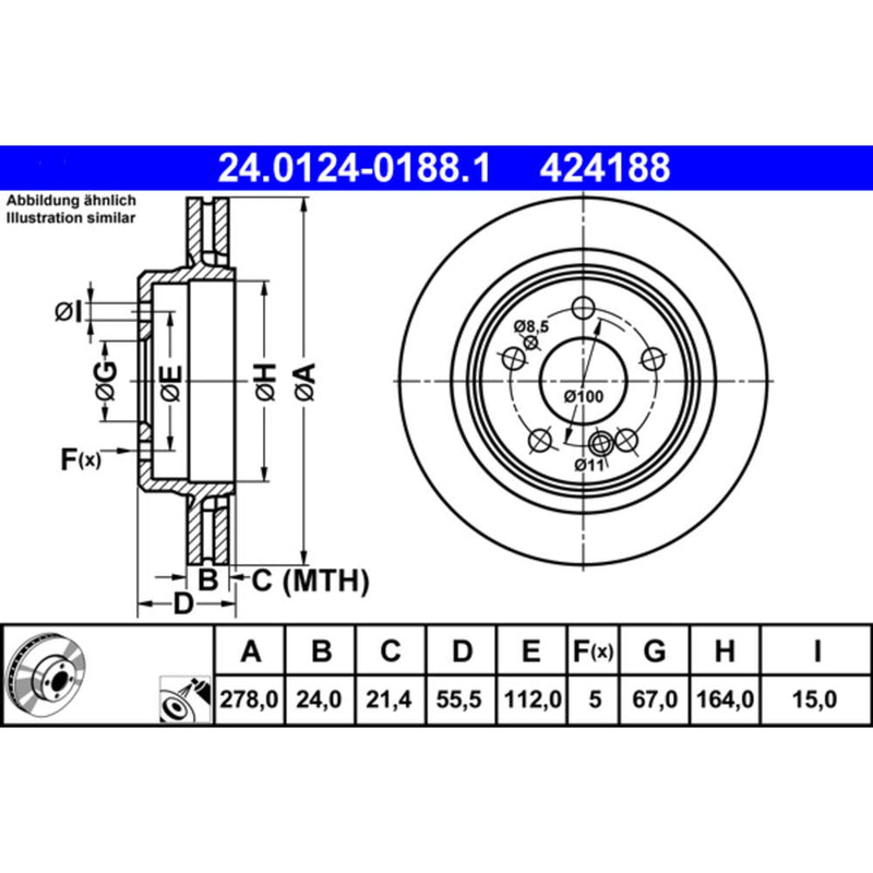 ATE Brake Disc - 424188