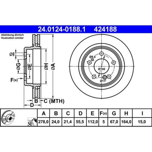 ATE Brake Disc - 424188