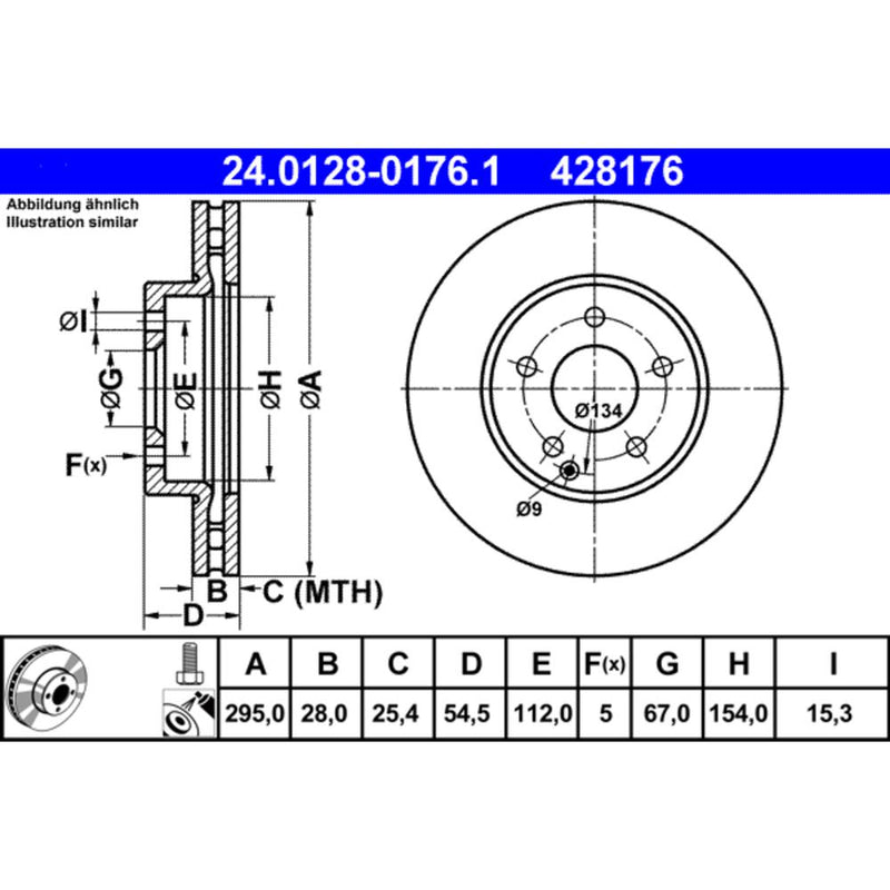 ATE COATED Brake Disc - 428176