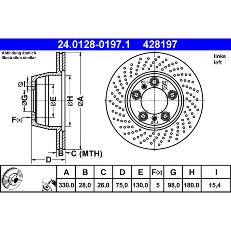 Ate Coated Brake Disc 99635240502