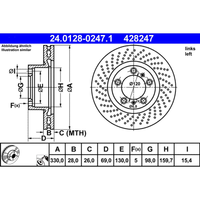 Ate Coated Brake Disc 99735140101