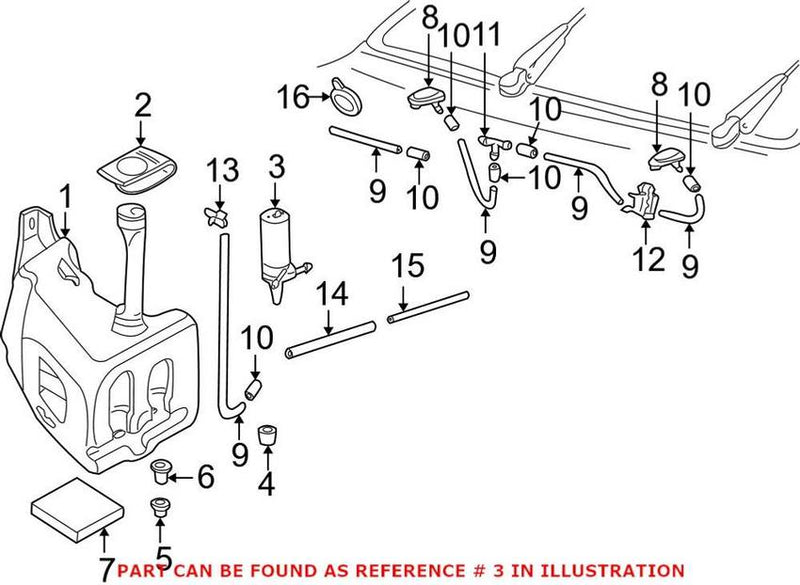 Genuine VW/Audi VW Windshield Washer Pump 431955651