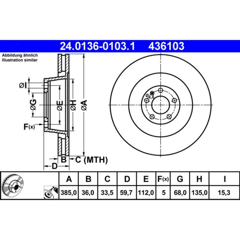 Ate Coated Brake Disc 4 E0615301 K
