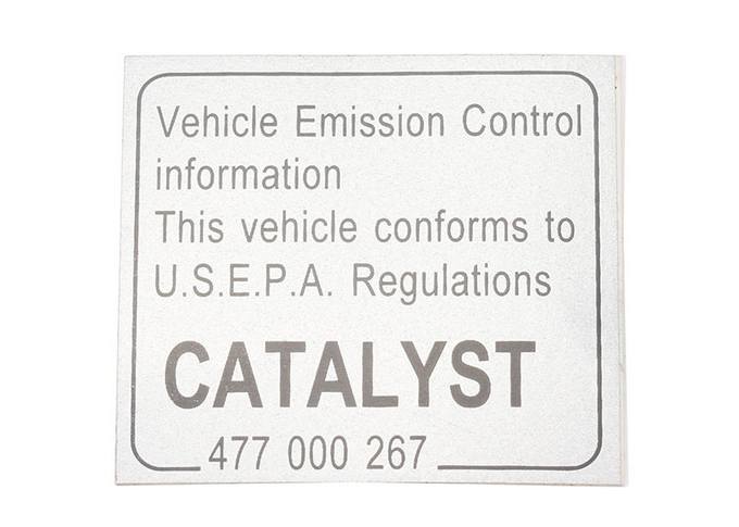 Label (For Vehicles w/ Catalyst)