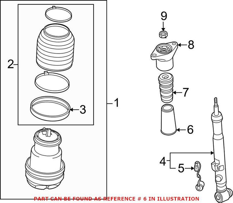 Genuine VW/Audi Shock Absorber Bellows – Rear 4B0512137B