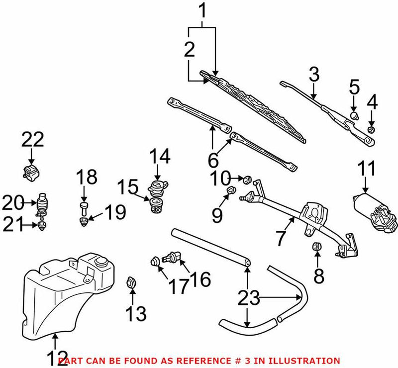 Genuine VW/Audi Windshield Wiper Arm – Driver Side 4B1955407D
