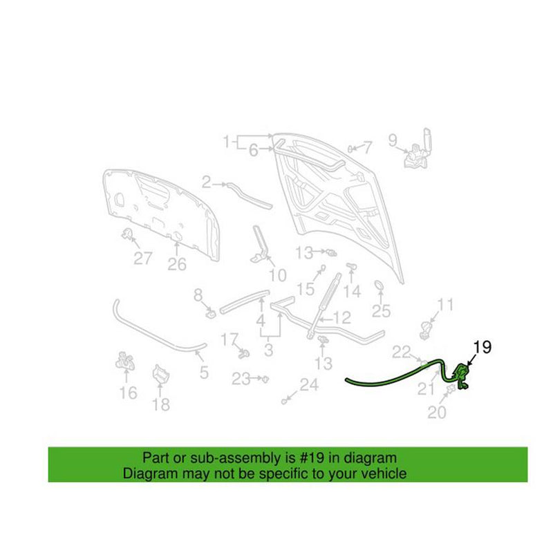 VW Hood Release Cable 4B7823531