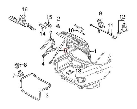 Genuine VW/Audi Trunk Lift Support 4D0827551B