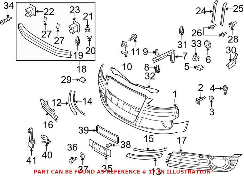 Genuine VW/Audi Grille – Front Driver Side Lower 4E0807679K