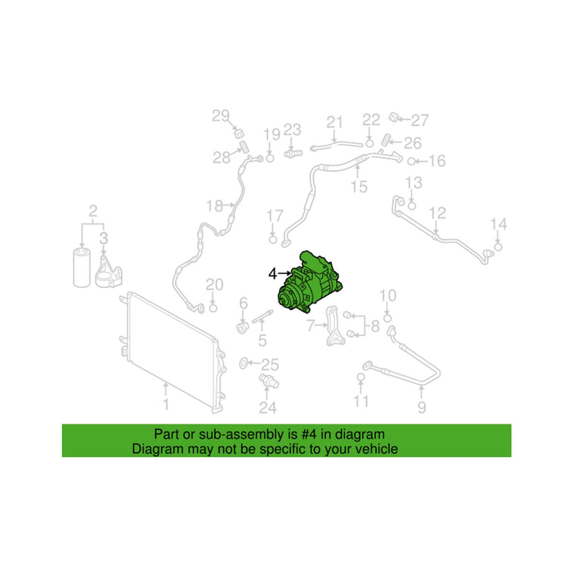Genuine VW/Audi A/C Compressor (New) 4F0260805AH