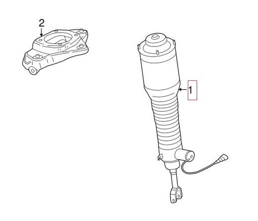 Genuine VW/Audi Air Strut Assembly – Front Passenger Side (Rebuilt) 4F0616040S