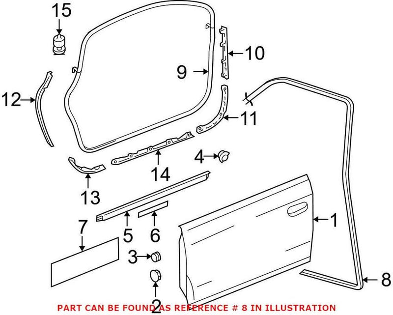 Genuine VW/Audi Door Seal – Front Inner 4F0831721G
