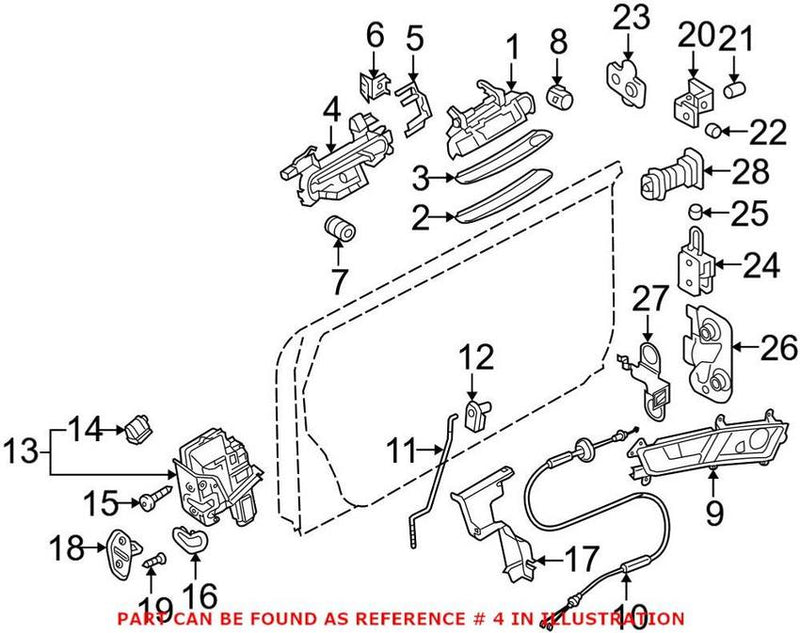 Genuine VW/Audi Exterior Door Handle Base – Passenger Side 4F0837886D