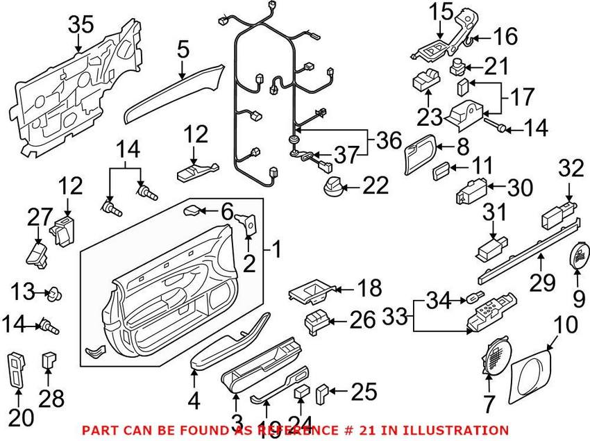 Genuine VW/Audi Door Mirror Switch 4F0959565A5PR
