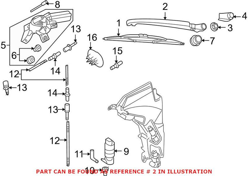 Genuine VW/Audi Windshield Wiper Arm – Rear 4F9955407