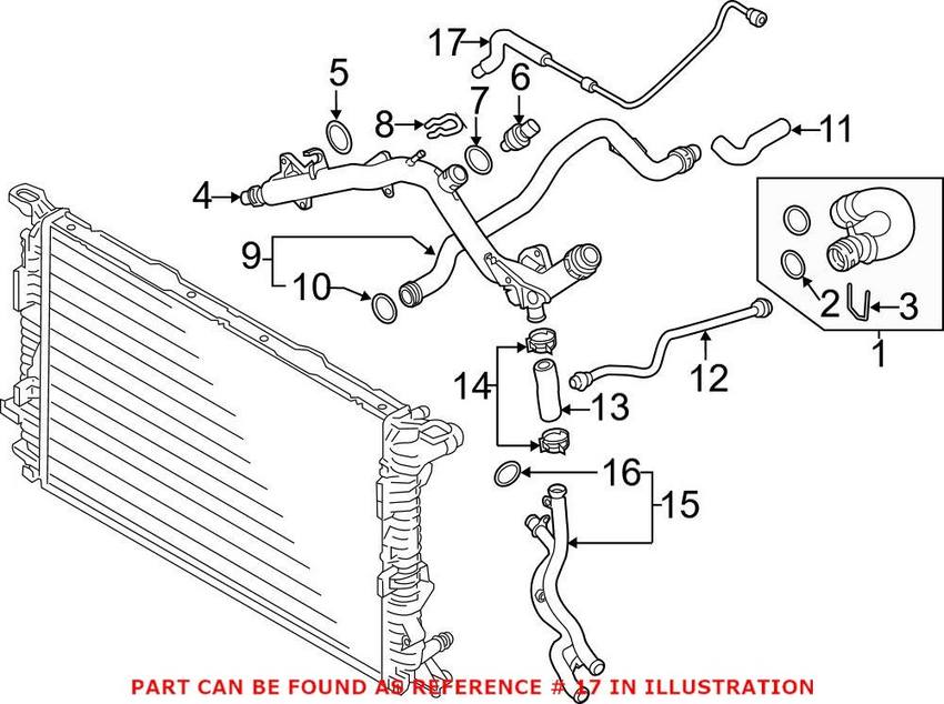 Genuine VW/Audi Engine Coolant Pipe 4G0121081AH