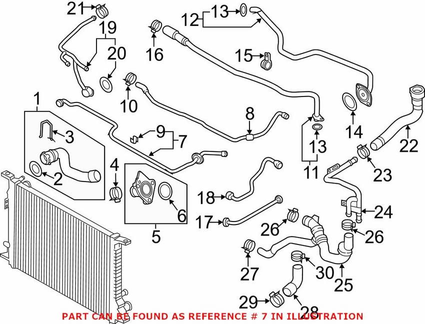 Genuine VW/Audi Engine Coolant Pipe – Front 4G0121081BF