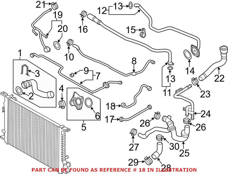 GENUINE VW/AUDI Expansion Tank Hose 4G0 121 081 CS