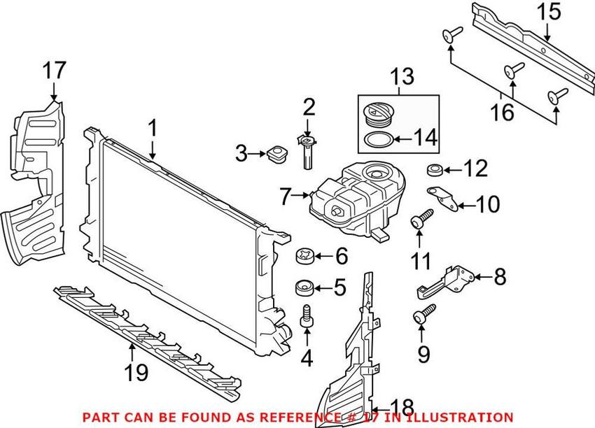 Genuine VW/Audi Radiator Support Baffle – Passenger Side 4G0121284BR