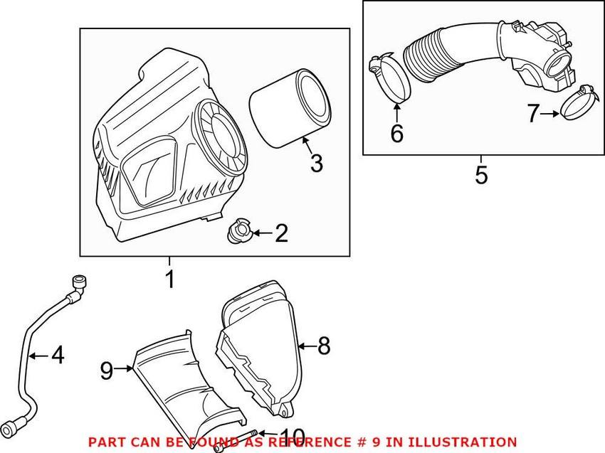 Genuine VW/Audi Engine Air Intake Hose Adapter 4G0129618B – Genuine VW/Genuine VW/Audi