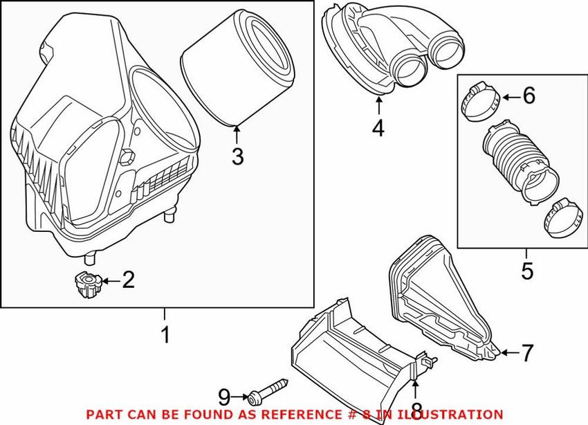 Genuine VW/Audi Engine Air Intake Hose Adapter 4G0129618H