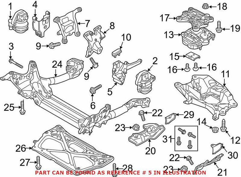 Genuine VW/Audi Engine Mount Bracket – Driver Side 4G0399059G