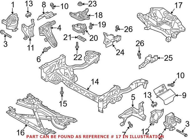 Genuine VW/Audi Transmission Crossmember 4G0399263AC