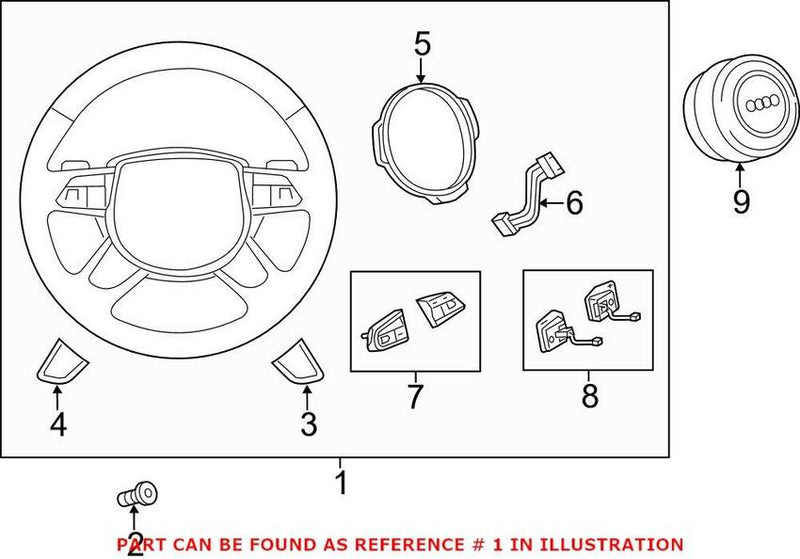 Genuine VW/Audi Steering Wheel 4G0419091MDC7
